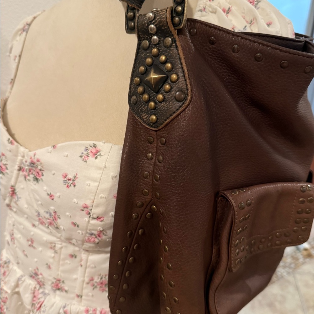 Betsey Johnson Chocolate Brown Leather Shoulder Bag with wallet